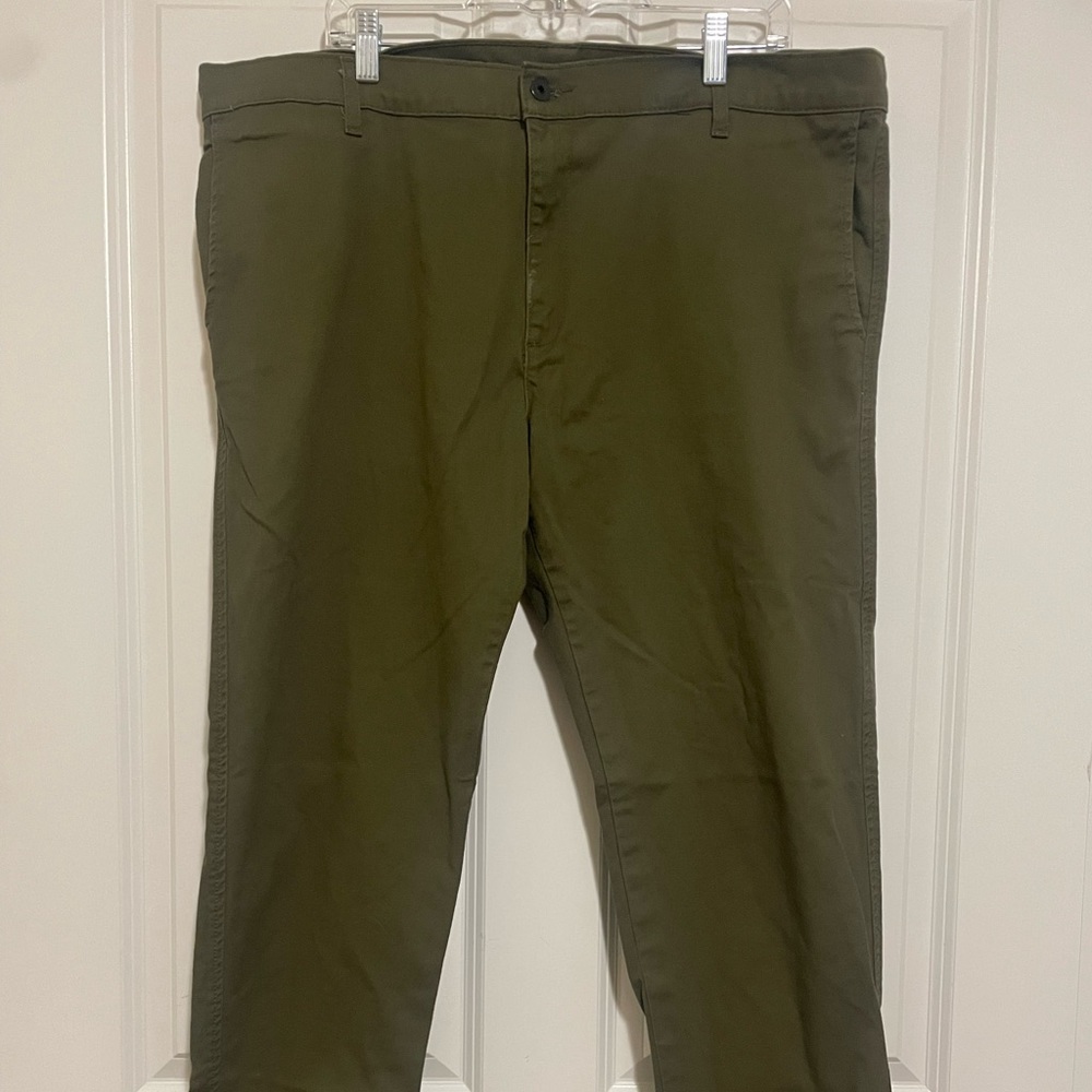 The Kennedy Denim Co Pants Mens .40x32 Olive Chino Flat Front 100% Cotton Zipper